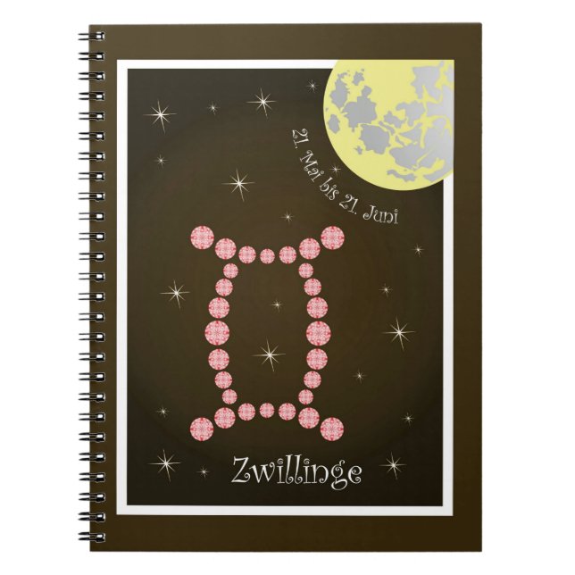 Zwillinge 21. Mai bis 21. Juni Notizheft Notebook (Front)