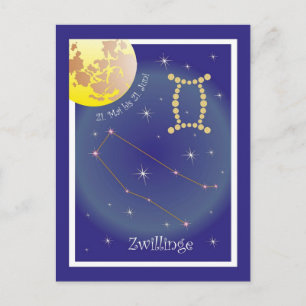 Zwillinge 21. Mai bis 21. Juni Postkarte Postcard