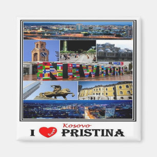 zXK003 PRISTINA "I Love, Kosovo, Europe, Fridge Magnet