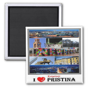 zXK003 PRISTINA "I Love, Kosovo, Europe, Fridge Magnet