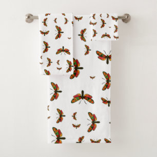 Zygaena carniolica - The Crepuscular Burnet Moth Bath Towel Set