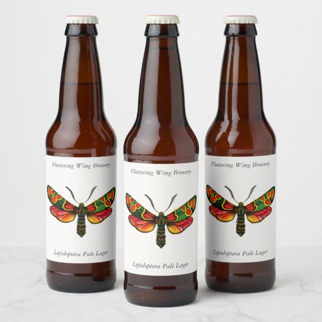 Zygaena carniolica - The Crepuscular Burnet Moth Beer Bottle Label (Bottles)