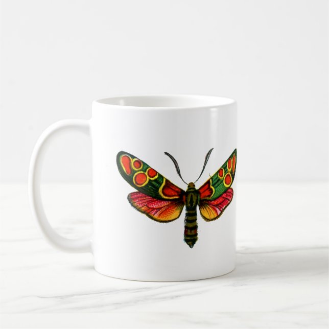 Zygaena carniolica - The Crepuscular Burnet Moth Coffee Mug (Left)