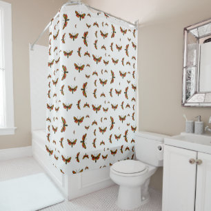 Zygaena carniolica - The Crepuscular Burnet Moth Shower Curtain