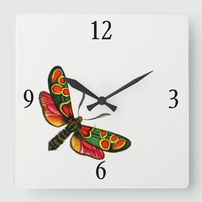 Zygaena carniolica - The Crepuscular Burnet Moth Square Wall Clock (Front)