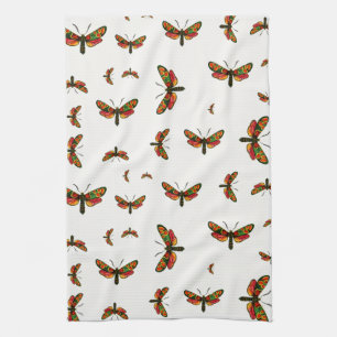 Zygaena carniolica - The Crepuscular Burnet Moth Tea Towel