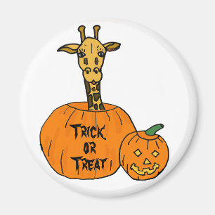 ZZ- Giraffe in a Pumkin Halloween Magnet