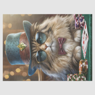 ZZ Tophat, Furry Cat Playing Cards Tissue Paper