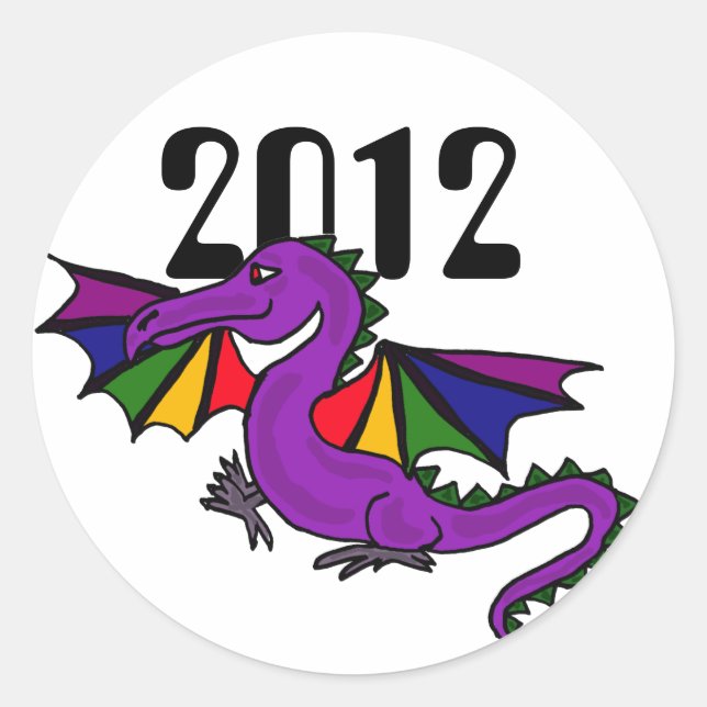 ZZ- Year of the Dragon Sricker Classic Round Sticker (Front)