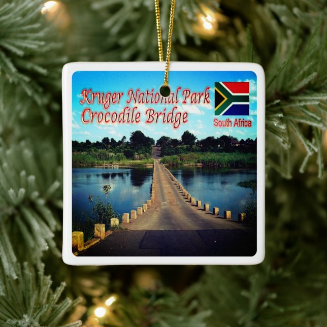 zZA003 KRUGEN N.P. South Africa, Crocodile Bridge, Ceramic Ornament (Tree)