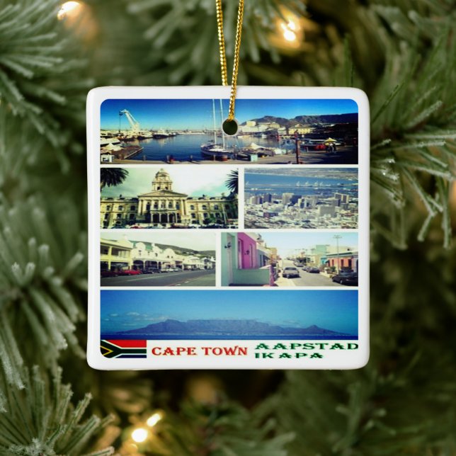 zZA007 CAPE TOWN, MOSAIC, South Africa, Ceramic Ornament (Tree)