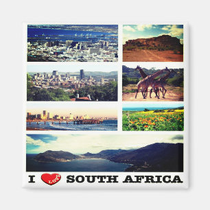 zZA014 SOUTH AFRICA I Love, Mosaic, Fridge Magnet