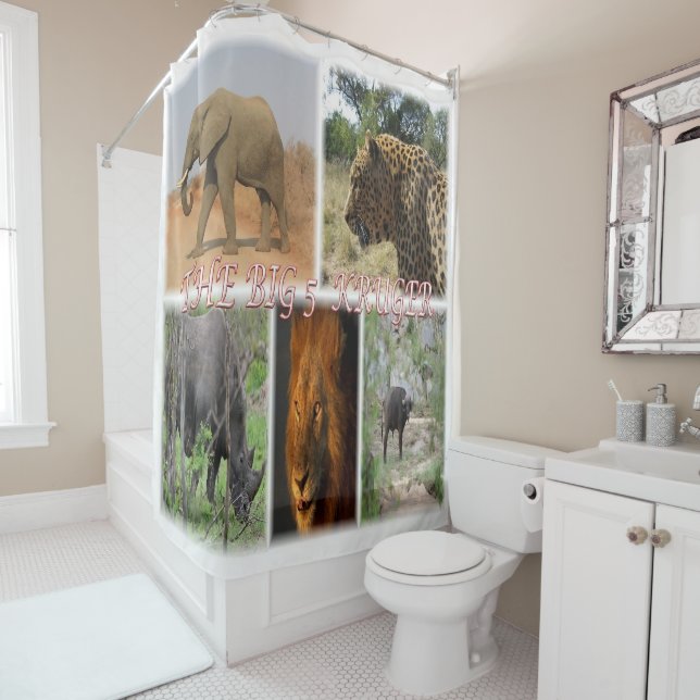 zZA027 SOUTH AFRICA, THE BIG 5 in KRUGER NP  Shower Curtain (In Situ)