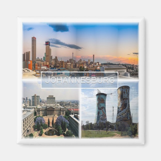 zZA030 JOHANNESBURG, Mosaic, South Africa, Fridge Magnet (Front)