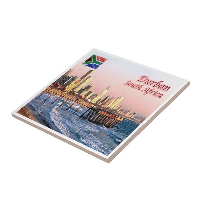 zZA037 DURBAN Skyline Crop, SOUTH AFRICA, Tile (Side)