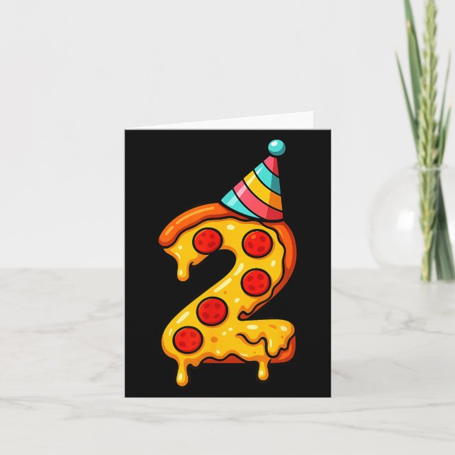 Zza 2nd Birthday 2 Years Old Party Hat Bday Boys G Card (Front)