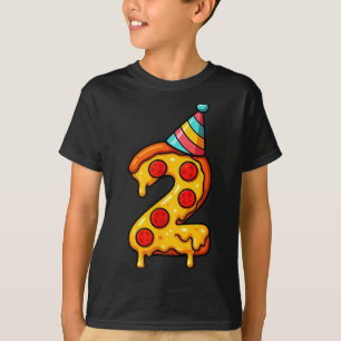Zza 2nd Birthday 2 Years Old Party Hat Bday Boys G T-Shirt