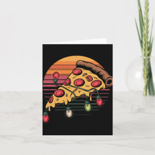 Zza Christmas Lights Retro Sunset Xmas Fast Food T Card