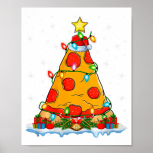 Zza Christmas Tree Lights Santa Hat Fast Food Zza Poster