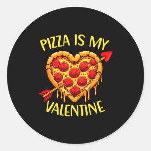 Zza Is My Valentine Funny Valentines Day Boys Ki  Classic Round Sticker