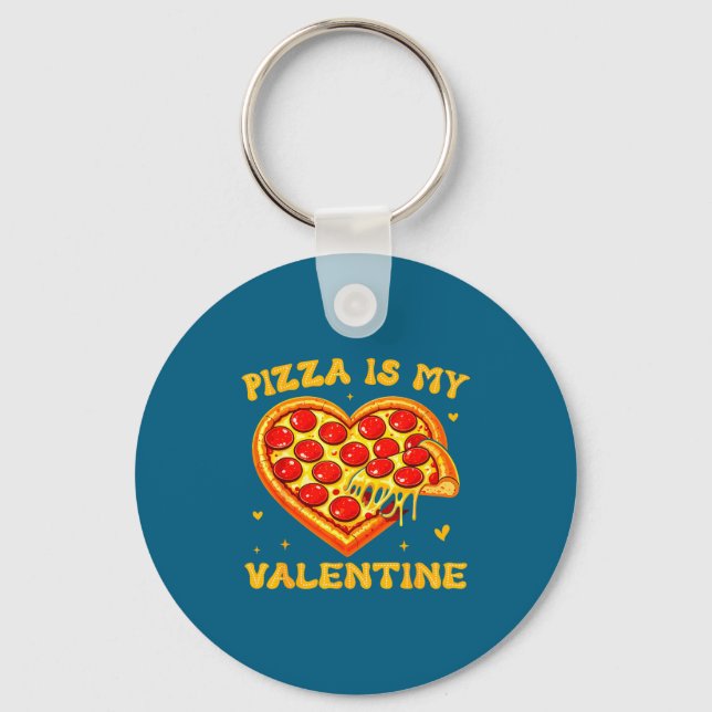 Zza Is My Valentine Funny Valentines Day Heart  Key Ring (Front)