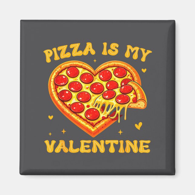 Zza Is My Valentine Funny Valentines Day Heart  Magnet (Front)