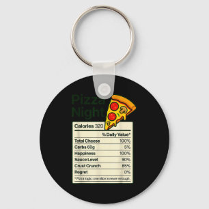 Zza Lover Night Funny Nutrition Facts Costume For Key Ring