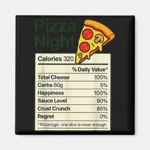 Zza Lover Night Funny Nutrition Facts Costume For  Magnet