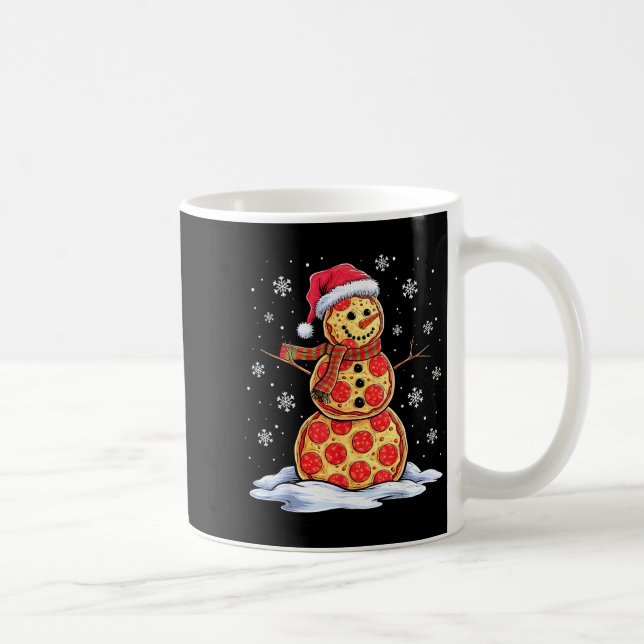 Zza Snowman - Santa Hat - Christmas Zza Party - Fu Coffee Mug (Right)