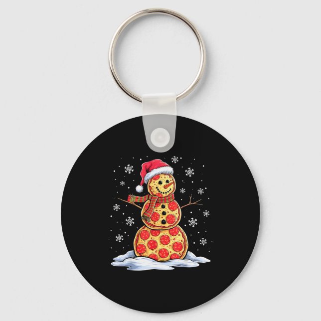 Zza Snowman - Santa Hat - Christmas Zza Party - Fu Key Ring (Front)