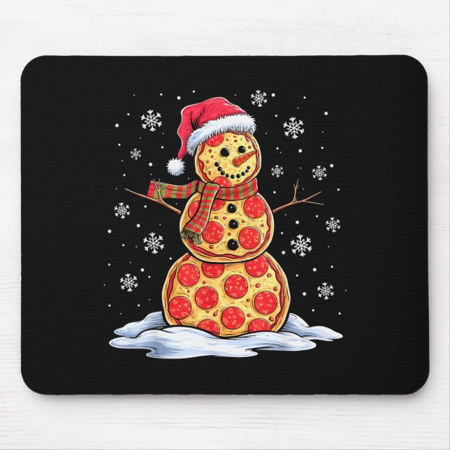 Zza Snowman - Santa Hat - Christmas Zza Party - Fu Mouse Mat (Front)