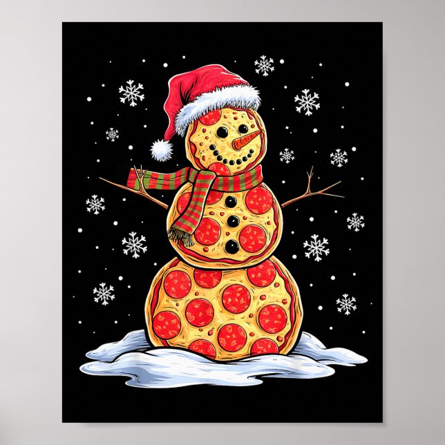 Zza Snowman - Santa Hat - Christmas Zza Party - Fu Poster (Front)