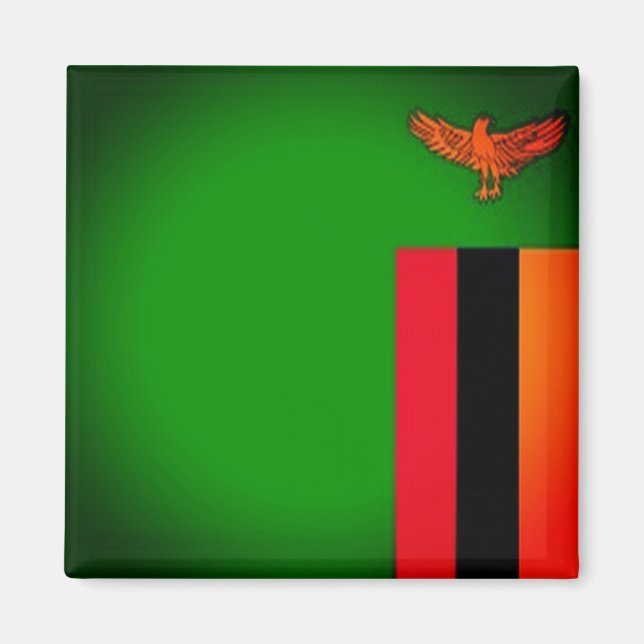 zZM001 ZAMBIA Flag, Africa, Fridge Magnet (Front)