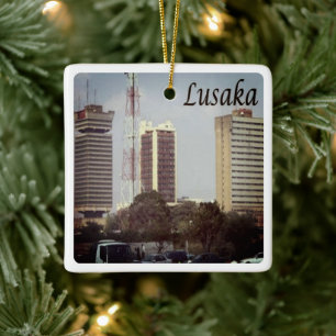 zZM006 LUSAKA, Zambia, Africa, Ceramic Ornament