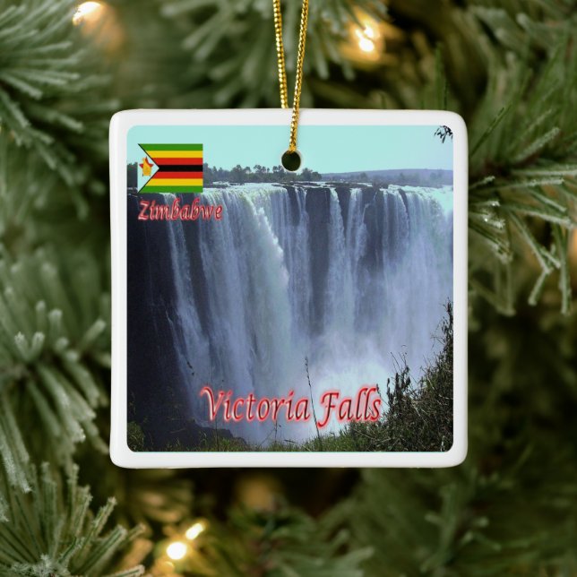 zZW003 VICTORIA FALLS, Zimbabwe, Africa, Ceramic Ornament (Tree)