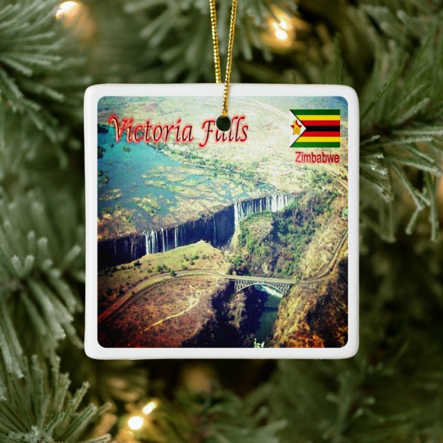 zZW004 VICTORIA FALLS, Zimbabwe, Africa, Fridge Ceramic Ornament (Tree)