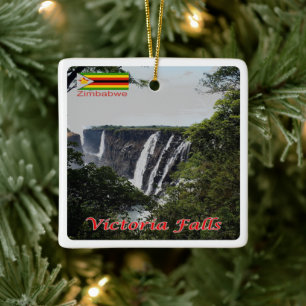 zZW005 VICTORIA FALLS, Zimbabwe, Africa, Fridge Ceramic Ornament