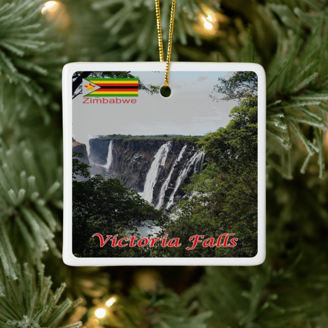 zZW005 VICTORIA FALLS,  Zimbabwe, Africa, Fridge Ceramic Ornament (Tree)