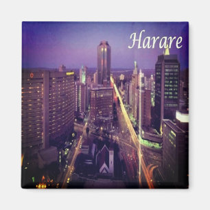 zZW015 HARARE by Night, Zimbabwe, Africa, Fridge Magnet